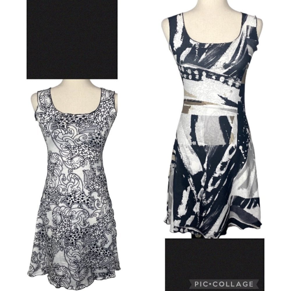 HAYSTACKS Reversible Sleeveless Dress Black White Size XS EUC